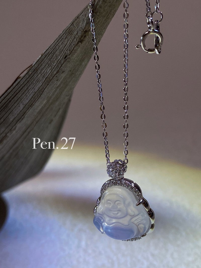 設計師品牌Pen.27飾品S925玉髓鑽彌勒佛吊墜項鏈17