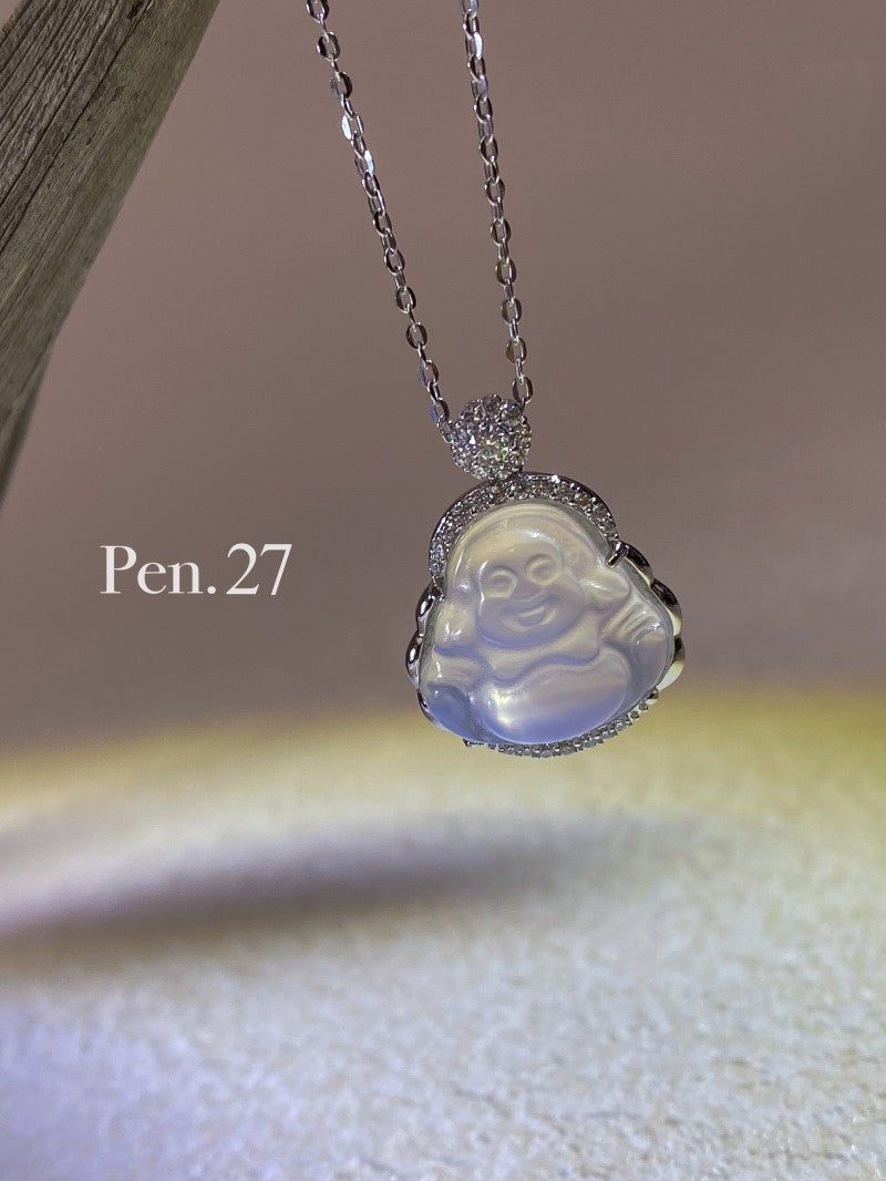 設計師品牌Pen.27飾品S925玉髓鑽彌勒佛吊墜項鏈17